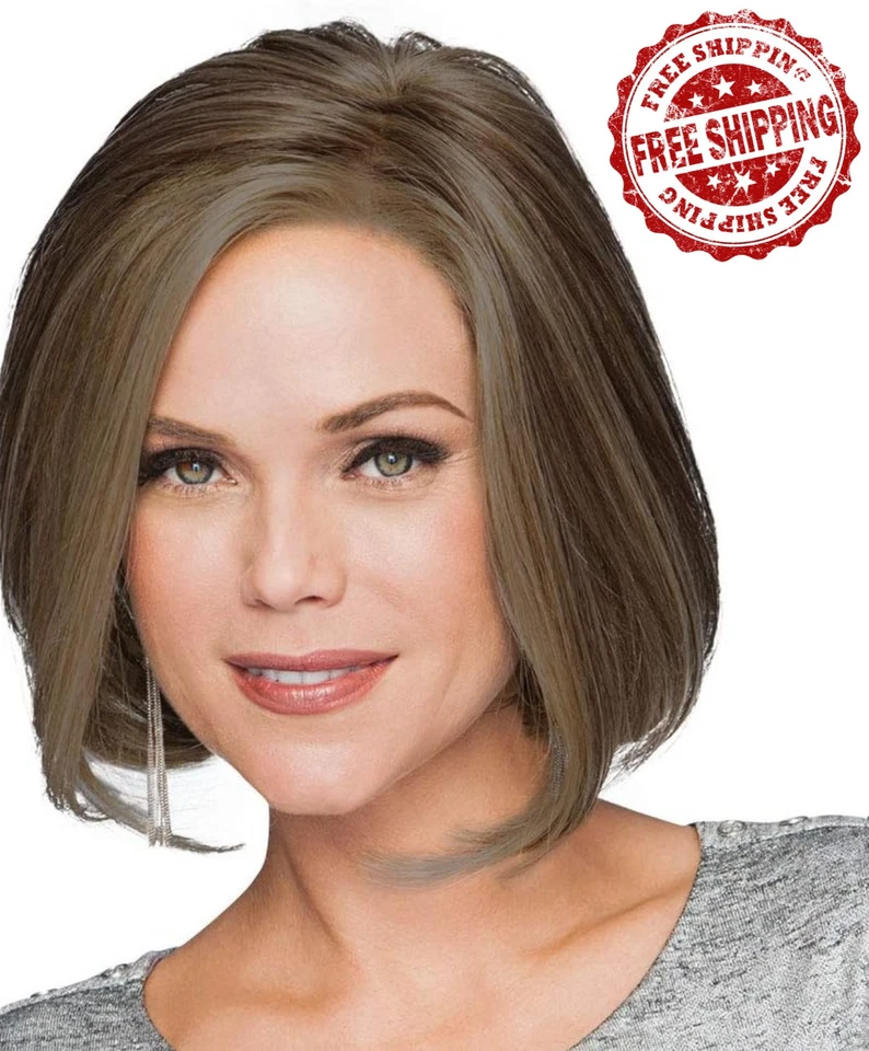 Peluca Eva Gabor High Society Gl8-10 Castaño Oscuro Monofilamento Parte Tapa Promedio Foto 1 de 2