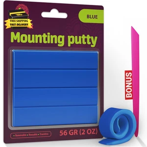 Adhesive Mounting Putty 2Oz - Blue Sticky Putty for Wall Hanging - Tacky Putty R - Picture 1 of 7