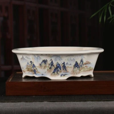 9.8" High Grade Artistic Bonsai Pot Original Chinese Purple Sand Ceramic Planter - Image 1 of 4