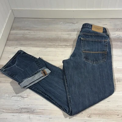 Abercrombie & Fitch Jeans Mens 32x34 Blue Slim Straight Button Fly Faded Denim - Image 1 of 4