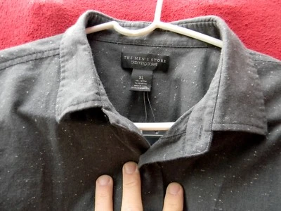 Camisa para hombre The Men's Store Bloomingdale's algodón gris/blanco moteado talla: XL Foto 1 de 4