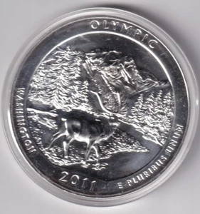 2011 America the Beautiful - Washington - Olympic - 5 oz .999 Silver Bullion - Picture 1 of 2