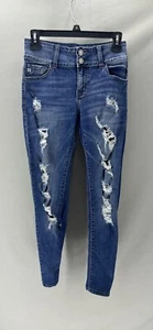 Distressed Skinny Blue Jeans Verkaufsrabatt viral trending ootd Geschenk Party - A216k - Bild 1 von 5