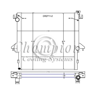 ER Champion 2 Row CR Series Radiator for 2008 2009 Dodge Ram 5500 Diesel Engine - Image 1 of 4