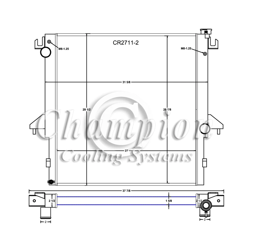 ER Champion 2 Row CR Series Radiator for 2003-2009 Dodge Ram 3500 Diesel Engine - Image 1 of 4