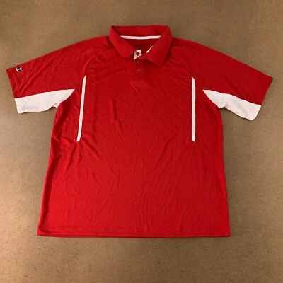 Holloway Adult Size XL Red White Detail Short Sleeve Avenger Polo Shirt New - Imagem 1 de 4