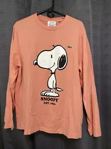LACOSTE x Peanuts Unisex Salmon Pink Snoopy Sweatshirt Size XL - Picture 1 of 8