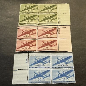 US Stamps Airmail Scott #C26,28,30…Block Of 4 MH & MLH - Picture 1 of 2
