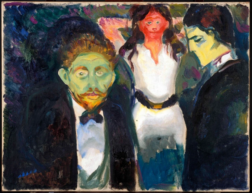 JEALOUSY  Reproduction Art Print of Munch's Famous Painting. Emotion Sorrow Loss - Image 1 of 1