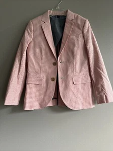 Crewcuts Ludlow Boys Size 8 Blazer Red/White Stripes - BRAND NEW WITH TAGS - Picture 1 of 3