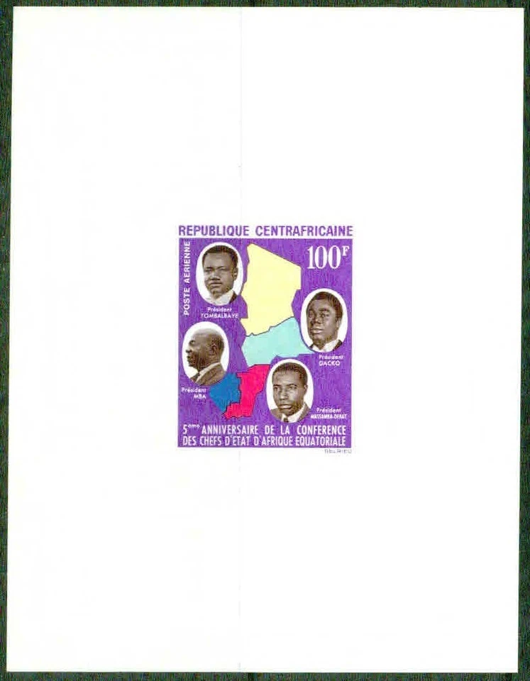 CENTRAL AFRICA –1964-CHIEFS OF EQUATORIAL AFRICA  DELUXE PROOF SHEET – VF** - Image 1 of 1