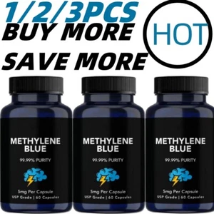 1/2/3Pack Methylene Blue Capsules USP Grade 99.99% Purity 60 Capsules-new - Picture 1 of 15