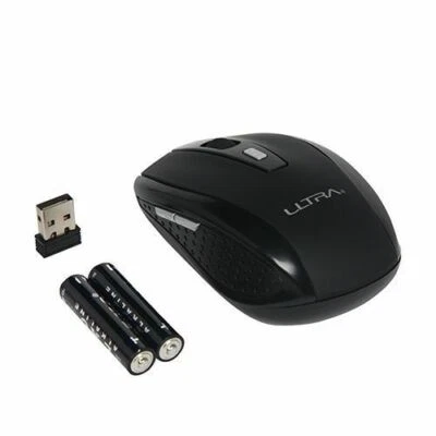 Ultra Wireless Optical Mouse Black 2.4GHz 6Button 800/1200/1600dpi Cordless Mini - Image 1 of 4