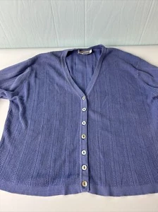 Talbots Strickjacke Knopfleiste Damen 8P Seidenmischung lila Lavendel - Bild 1 von 6