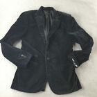 DKNY Jeans Mens Velvet Blazer Jacket Size S Navy Blue Button Collared Coat