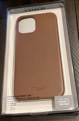 Funda protectora delgada de cuero Coach para iPhone 12 Pro Max (6,7") - Sillín - NUEVA Foto 1 de 4