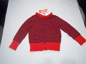 NWT Gymboree Girls Sweater Size XS(4) Multicolor Stripe Cardigan Button - Picture 1 of 5