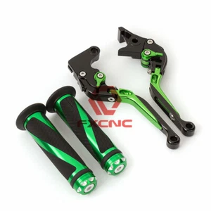 CNC Fold Extending Clutch Brake Levers+Grips For Kawasaki NINJA 1000 NINJA 650R - Picture 1 of 9