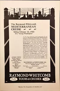 1921 Raymond-Whitcomb Mediterranean Cruise Feb 14, 1922 Tours Cruises Print Ad - Picture 1 of 6