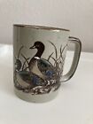 Vintage Otagiri Stoneware Mug Embossed Ducks Coffee Cup Mallard Speckled Japan