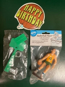 Vintage Wilton Cake Decorations Topper - Plastic Basketball Hoop and Player - Picture 1 of 1