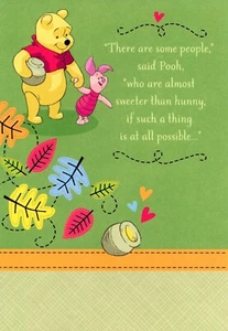 Disney GRANDPARENTS DAY Card, Winnie the Pooh Piglet by AA Milne & SH Shepard +✉ - Picture 1 of 6