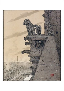 HENRI RIVIERE LES TRENTE-SIX VUES DE LA TOUR EIFFEL TIRAGE D'UN DESSIN FORMAT A4 - Picture 1 of 1
