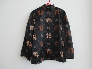 YYSB Chinesische Trachtenjacke Herren Medium Schwarz Satin Knopf Drache Segen - Bild 1 von 18