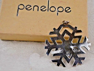 Sterling Silber "Schneeflocke" Anhänger 1 5/8" Penelope .925 Neu mit Box - Bild 1 von 8