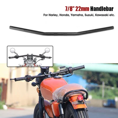 7/8 дюйма 22 мм руль мотоцикла плоский тип тяги для чоппера поплавка кафе гонщика - Изображение 1 из 4