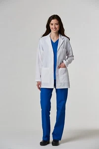 AUW Essentials Unisex Consultation Lab Coat, White - Picture 1 of 5