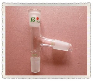 19/26,75 Bend,Glass Distillation Head,3-way Tube,Lab Borosilicate Glassware - Picture 1 of 1