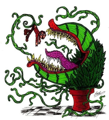 LITTLE SHOP OF HORRORS AUDREY 2 ORIGINAL ART DRAWING 7.5x8.5 SHAWN HUDSON - Image 1 of 2