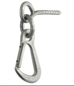 Fixe Climbing - C-Umlenker Edelstahl 316L Draco mit Klebehaken 160mm Klettern - Bild 1 von 1