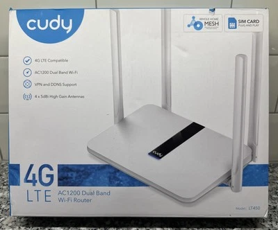 Cudy LT450 White 4G LTE AC1200 Dual Band Wi-Fi Dynamic DNS Blazing Fast Router - Image 1 of 2