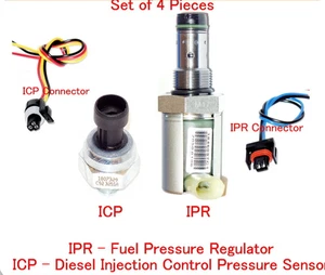 ICP & IPR Fuel Pressure Regulator & Sensor w/ Connectors For Ford IHC 02-04 6.0L - Foto 1 di 11