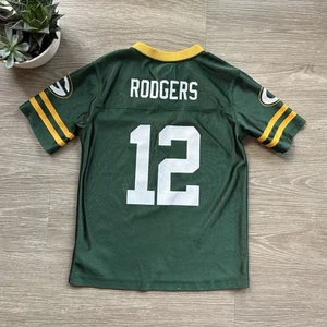 Jugend Green Bay Packers Aaron Rodgers Größe 6/7 verwaschen grün Trikot - Bild 1 von 6