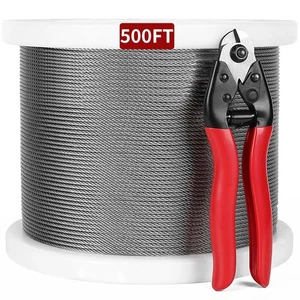 500FT 1/8" T316 Stainless Steel Cable Marine Grade Wire Rope - Premium Aircra... - Picture 1 of 6