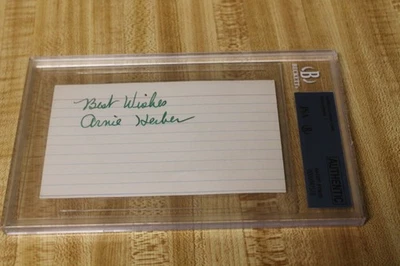 Tarjeta de índice autógrafa firmada por Arnie Herber Green Bay Packers Beckett/JSA/Gigantes Foto 1 de 3