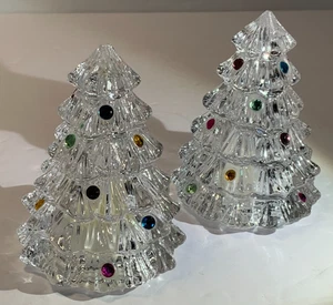 Vintage Lenox Bleikristall geschmückter Weihnachtsbaum Salz & Pfefferstreuer Germany - Bild 1 von 18