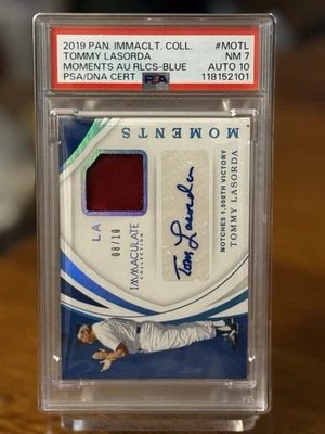 2019 Panini Immaculate Collection Tommy Lasorda Auto PSA - Image 1 of 2