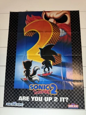 Sonic Hedgehog 2 Authentic Sega Genesis Poster  22”  1992 batman - Image 1 of 4