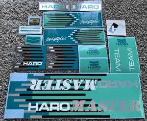 Oldschool BMX 87 HARO TEAM MASTER FREESTYLER AUFKLEBER / DECALS RAHMEN GABEL TÜRKIS - Bild 1 von 1
