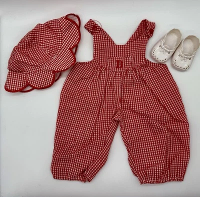 Mono y sombrero American Girl Pleasant Co Bitty Baby Fun in the Sun rojo con guinga Foto 1 de 4