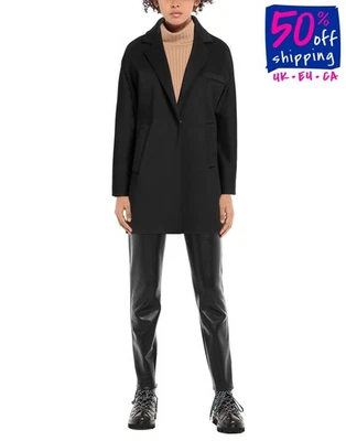 RRP €563 ANNIE P Cap Cuba Neoprene Coat IT46 US10 UK14 XL Lined Made in Italy - Image 1 of 4