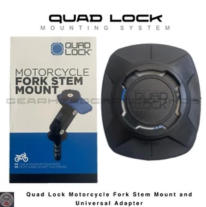 Quad Lock Motorcycle Fork Stem Mount + Universal Adapter Combo FREE SHIPPING - Picture 1 of 6