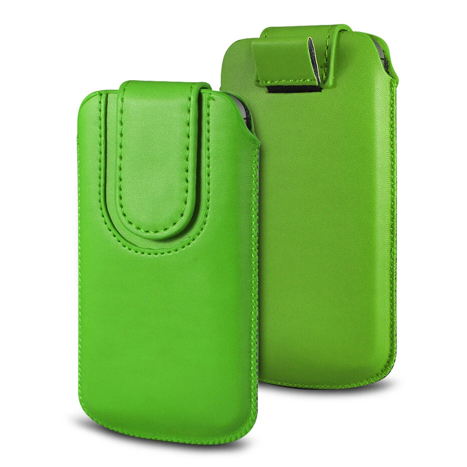 Magnetic PU Leather Pull Tab Flip Case Cover For Various Phones - Green (XXL) - Image 1 of 1