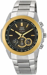 Q&Q by Citizen S094J412Y Superior Men's Chronograph Watch Steel Bracelet NO BOX - Picture 1 of 1
