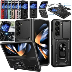 For Samsung Galaxy Z Fold 6 5/4 Flip 5/4 Armour Ring Slide Stand Hard Case Cover - Picture 1 of 25