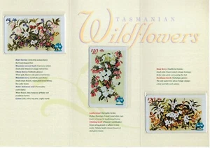 1995 Australia Pay-Tel Tasmanian Wildflowers Set Of 3 Phone Card Pack, Limited - Bild 1 von 2
